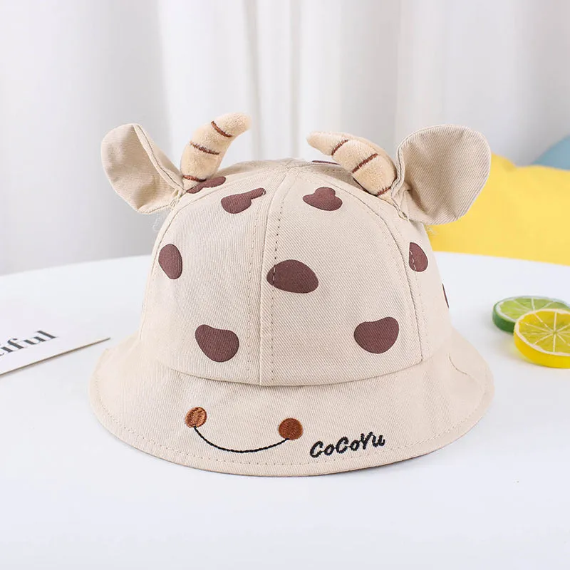 1-3 Years Old Children Love Horn Bucket Hat Boys and Girls Sun Hat