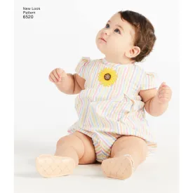 6520 New Look Pattern 6520 Babies' Romper and Dress with Panties