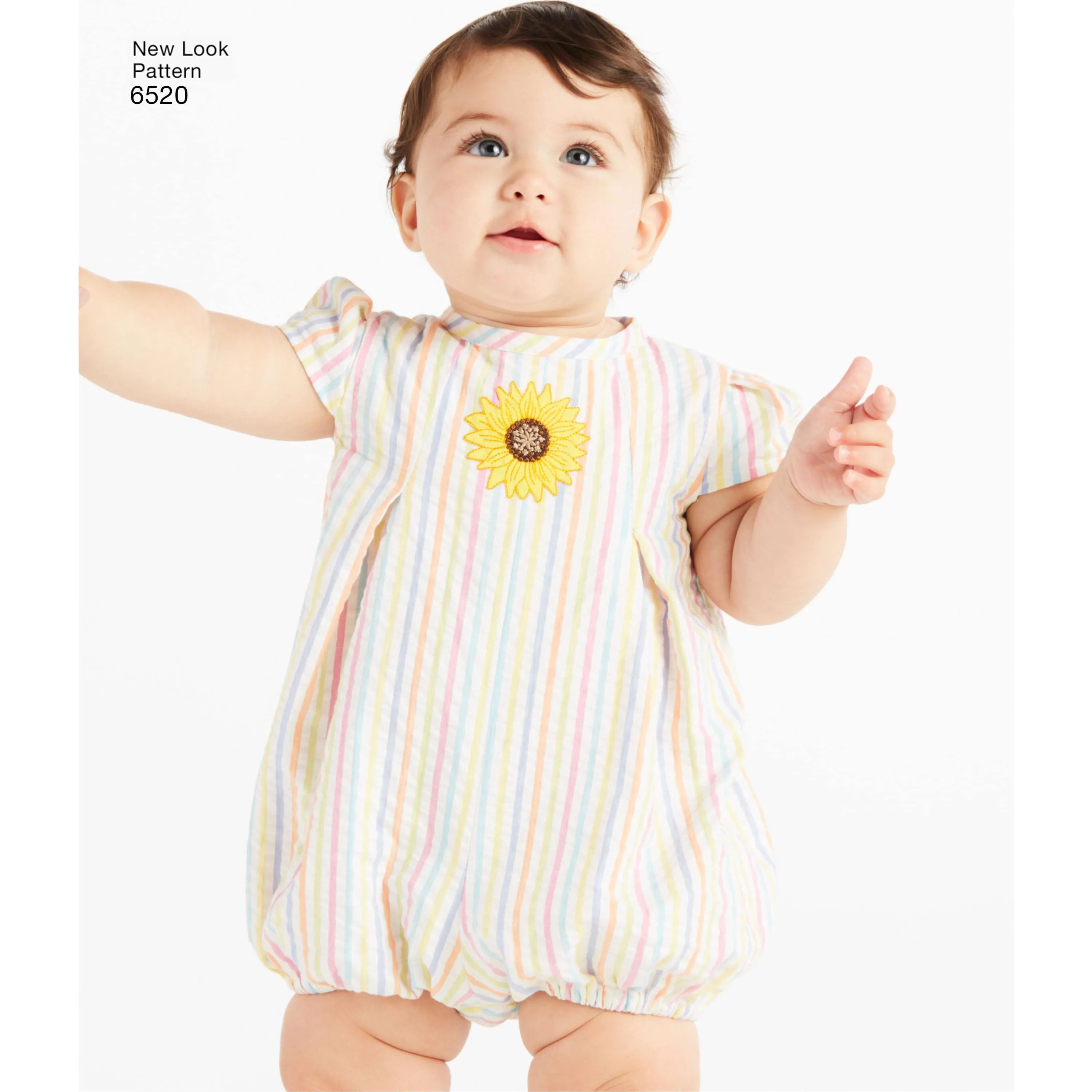 6520 New Look Pattern 6520 Babies' Romper and Dress with Panties