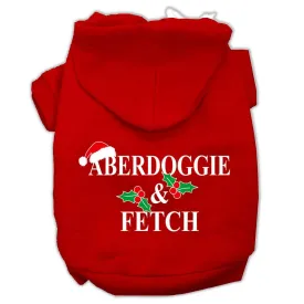 Aberdoggie Christmas Screen Print Pet Hoodies Red Size XXXL(20)