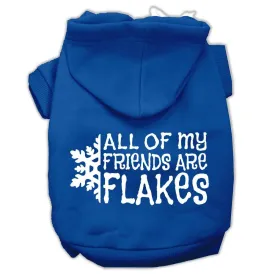 All My Friends Are Flakes Screen Print Pet Hoodies Blue Size Sm (10)