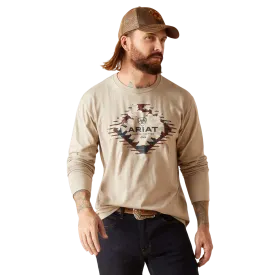 Ariat Men's Aztec Logo Khaki Heather T-Shirt