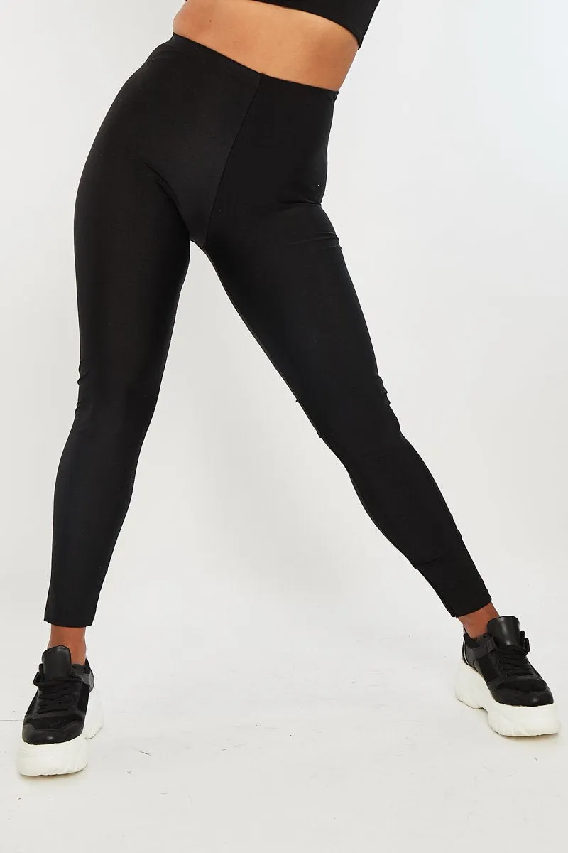 Black Disco Fabric Leggings - Chrissa