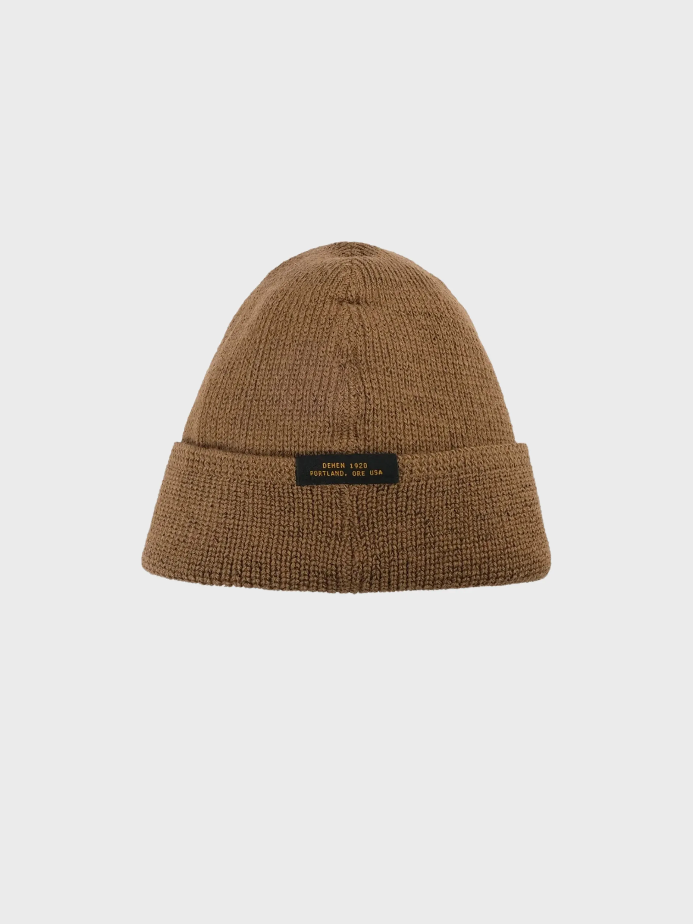 Dehen Wool Knit Watch Cap Dark Tan FW24