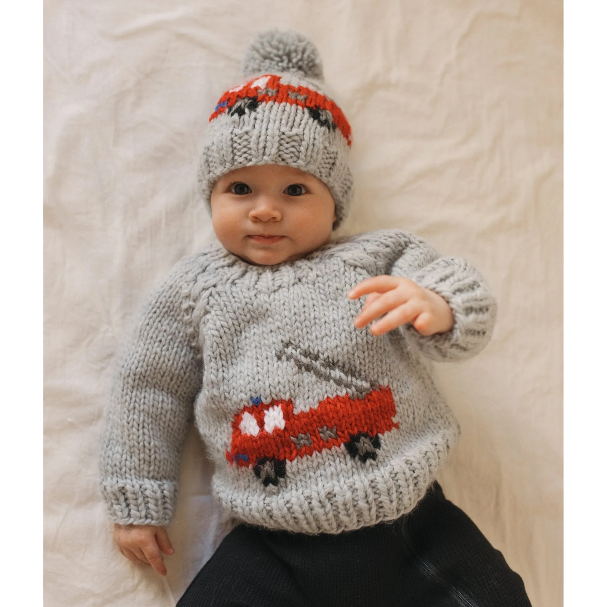 Fire Engine Crew Neck Sweater for Baby & Toddler