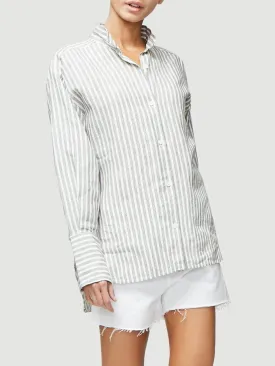 FRAME - Clean Collared Shirt in Off White Multi