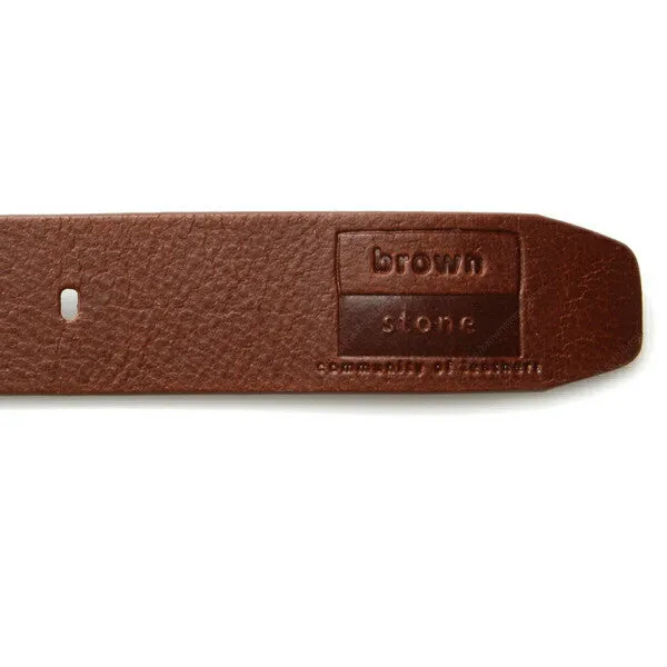 Full Grain Genuine Leather Belt - Milano PAM (Brass Buckle) - Brown