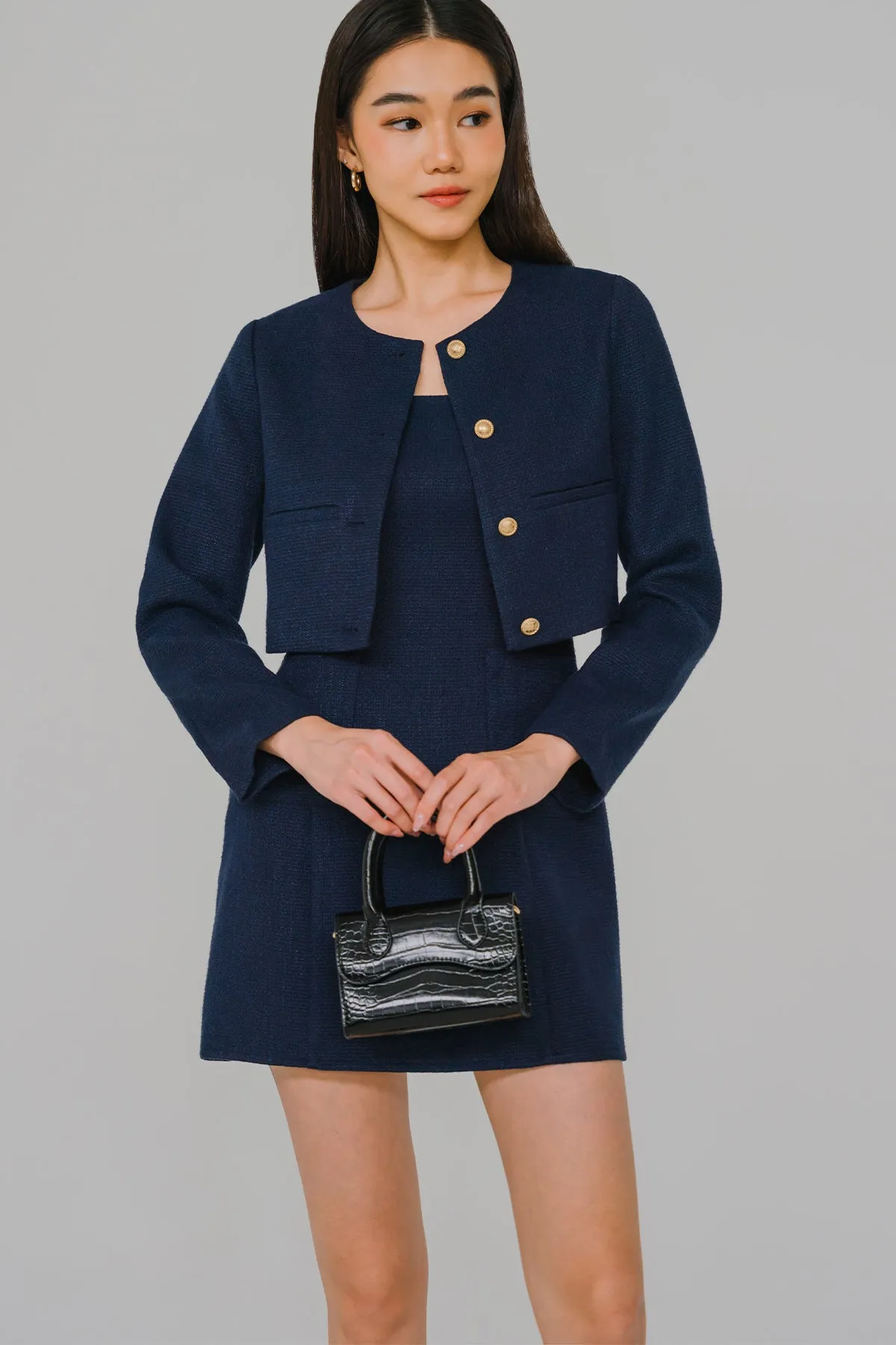 Grace and Poise Tweed Jacket (Navy)