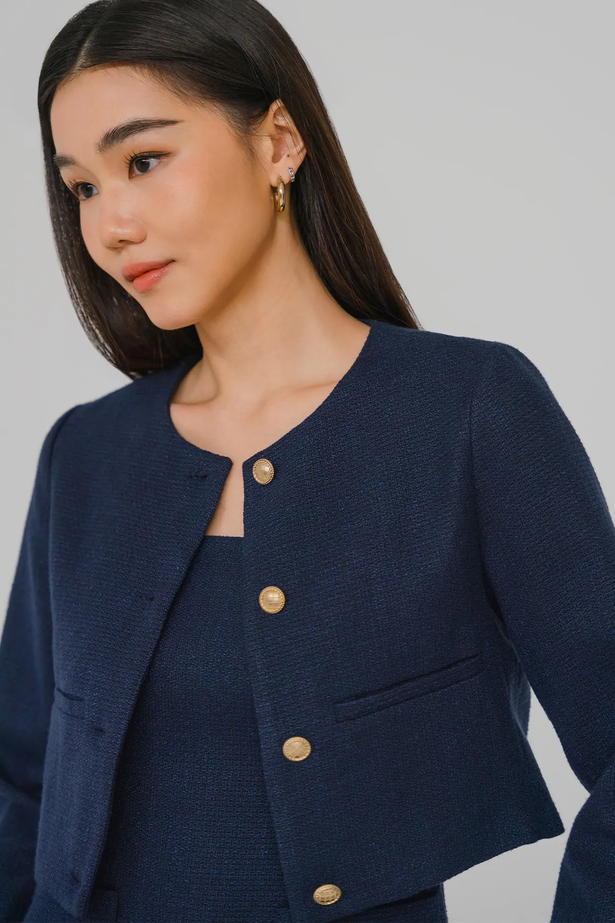 Grace and Poise Tweed Jacket (Navy)