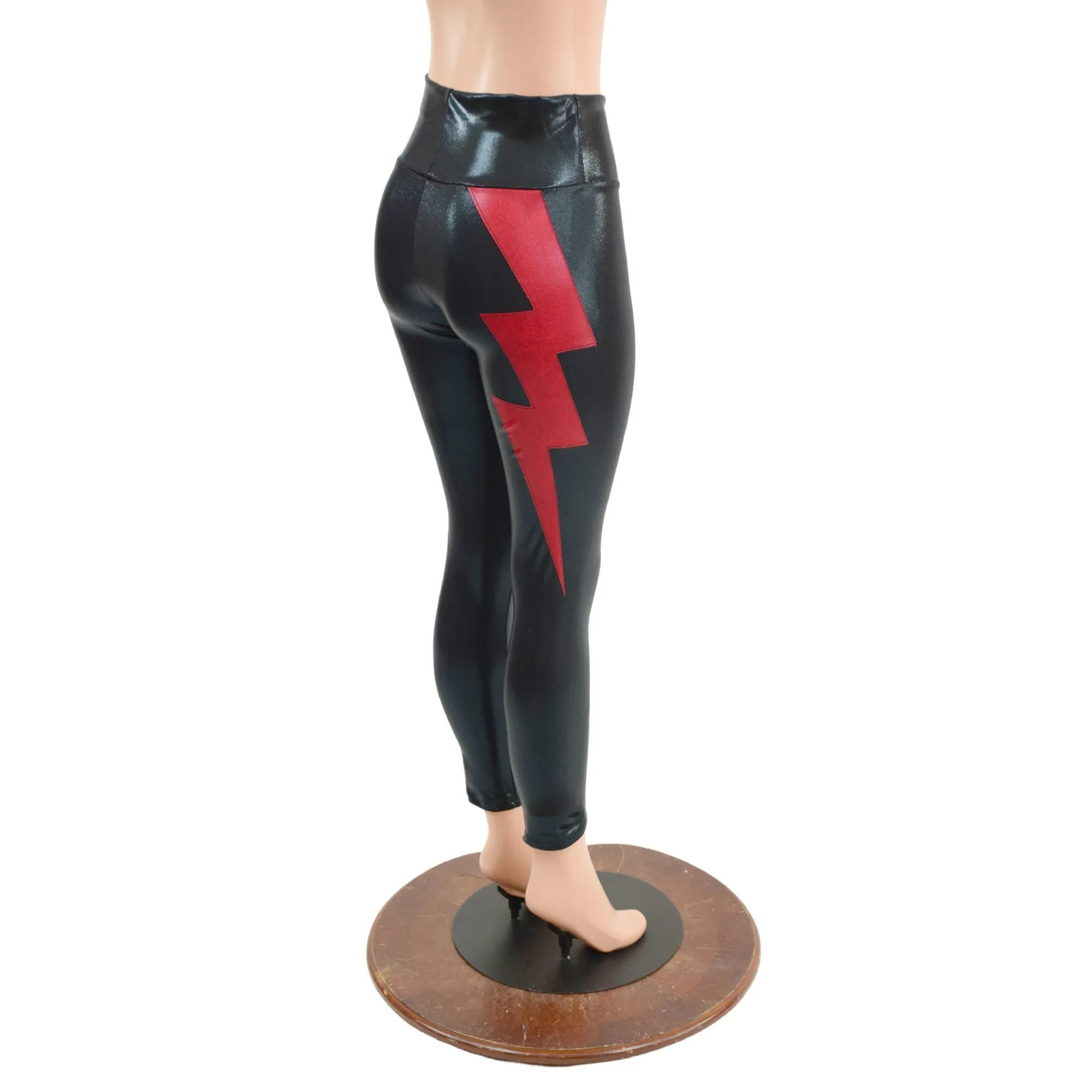 High Waist Leggings with Lightning Bolts