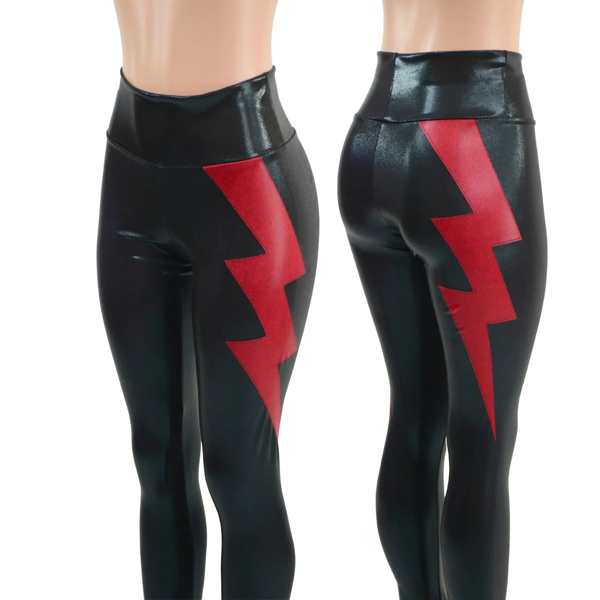 High Waist Leggings with Lightning Bolts