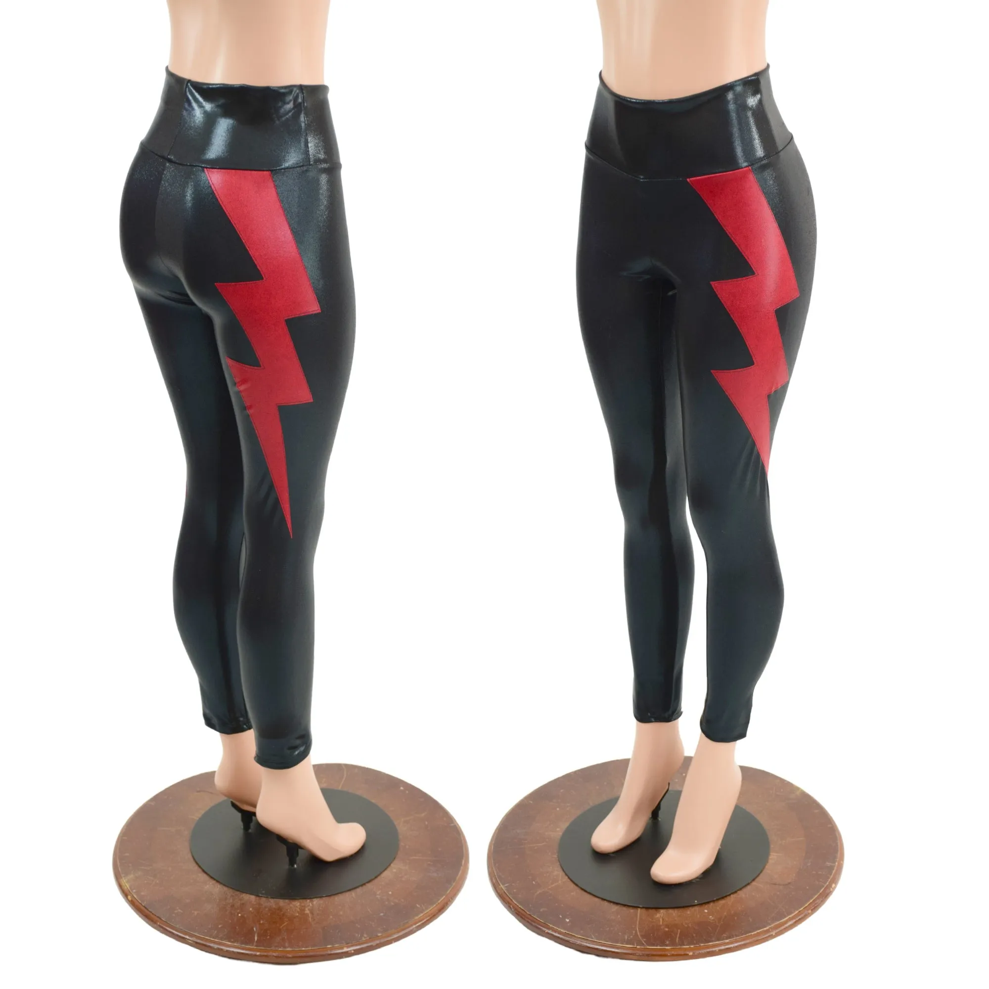 High Waist Leggings with Lightning Bolts