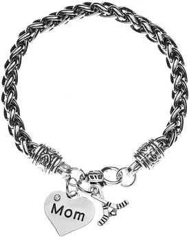 Ice Hockey Mom Charm Bracelet