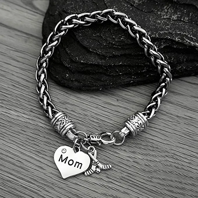 Ice Hockey Mom Charm Bracelet