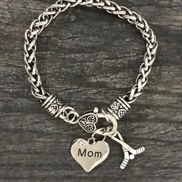 Ice Hockey Mom Charm Bracelet