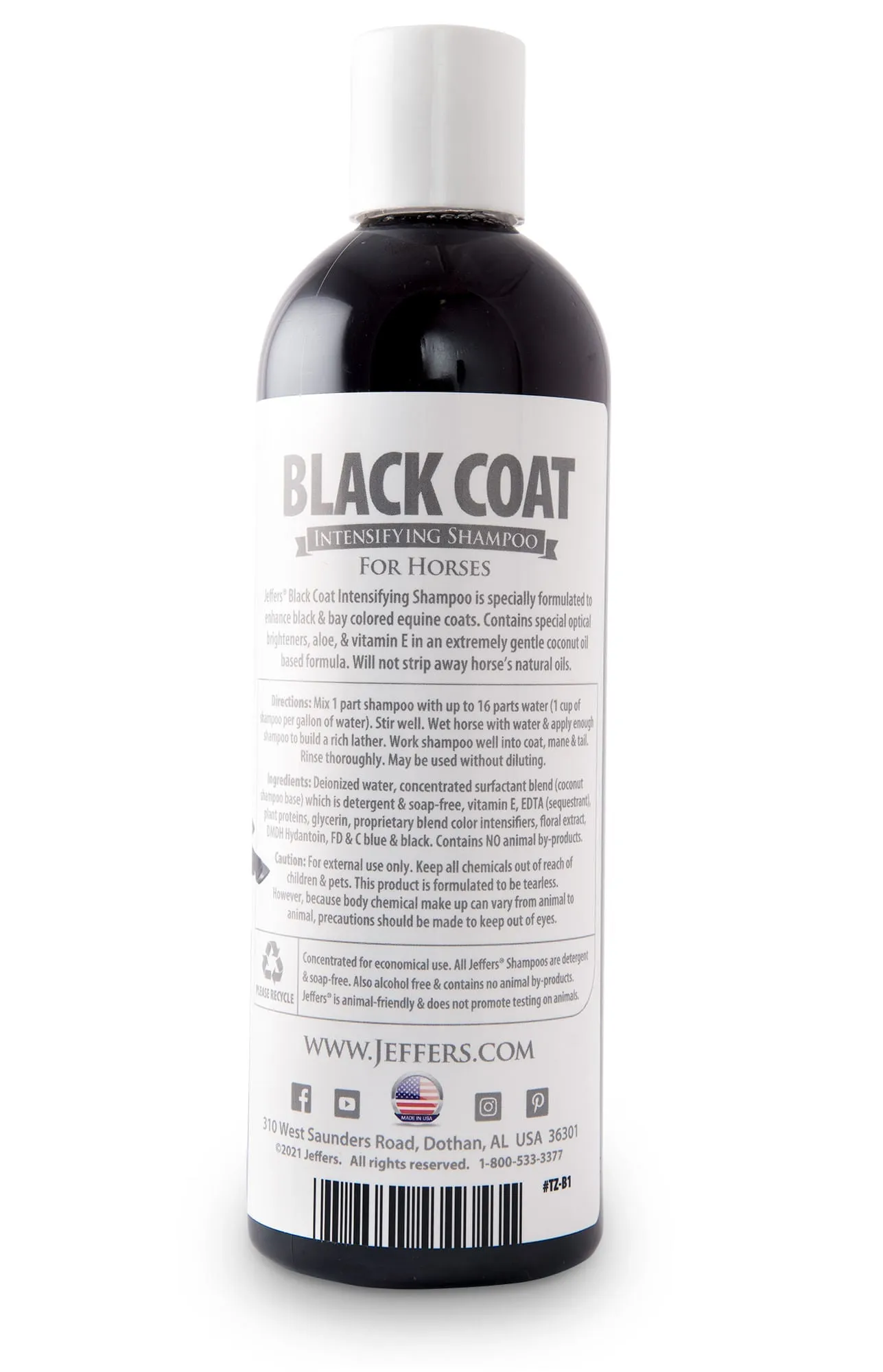 Jeffers Black Coat Shampoo for Horses