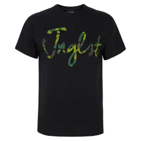 Jnglst Camo Script Black T-Shirt