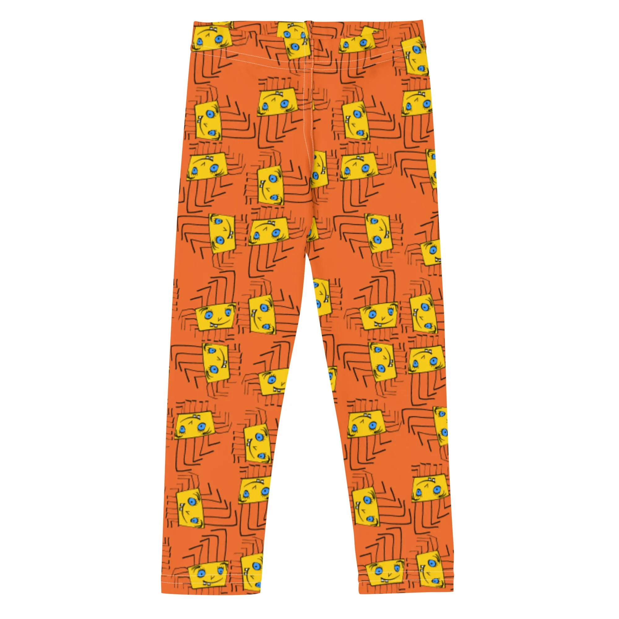 Kid's Leggings - Piki on Orange