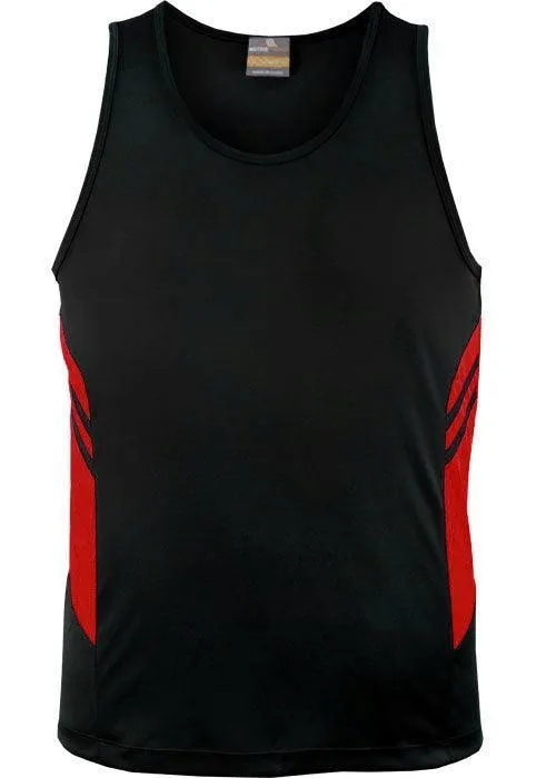 Kids Tasman Singlet Black/Red