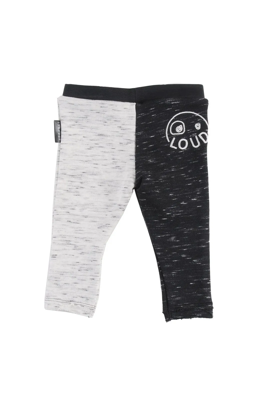 LOUD APPAREL BLACK AND ECRU MOTHER TWO TONE LEGGINGS