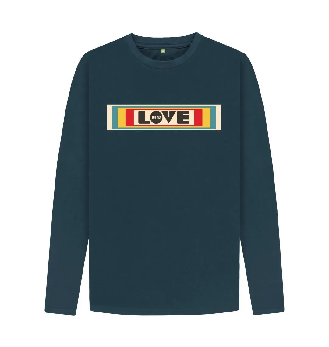 Love Wins retro long sleeve organic tee