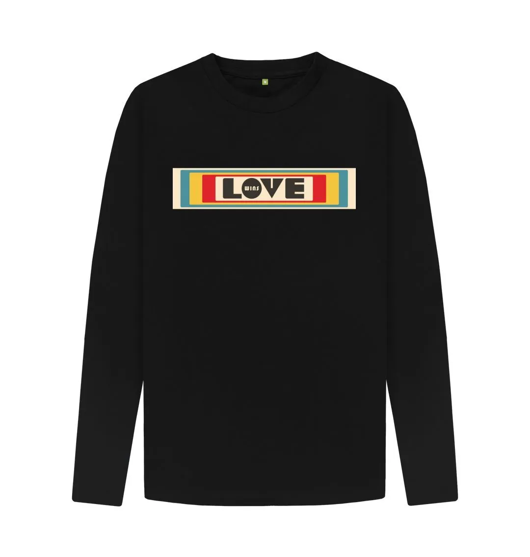 Love Wins retro long sleeve organic tee