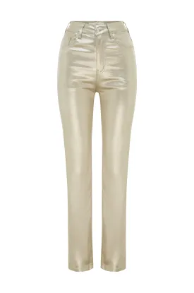 Lucia Metallic Gold Jeans