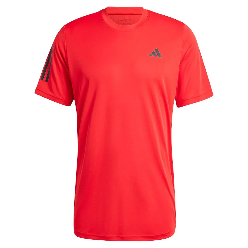 Mens 3 Stripe Tennis Top Better Scarlet