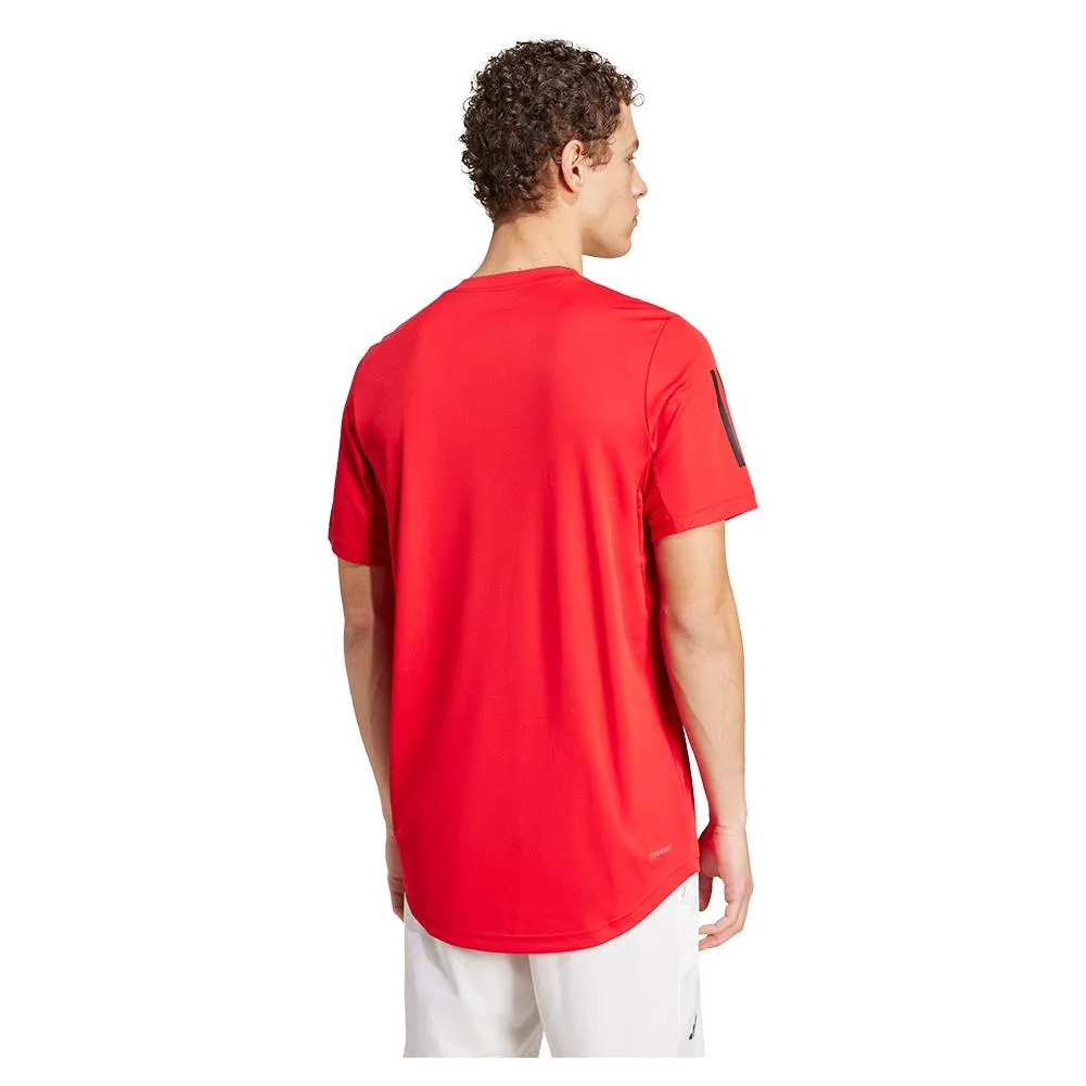 Mens 3 Stripe Tennis Top Better Scarlet