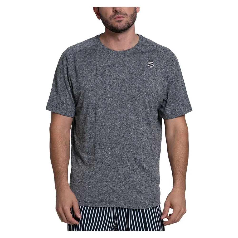 Men's Heather Short Sleeve Tennis Top Black