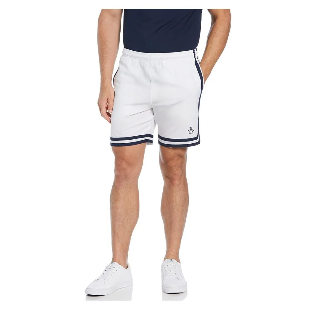 Men`s Performance Color Block Tennis Short Bright White