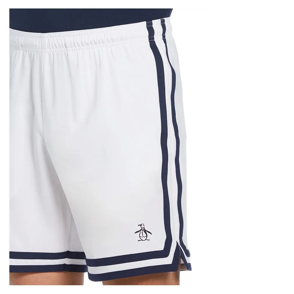 Men`s Performance Color Block Tennis Short Bright White