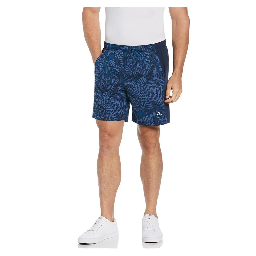 Men`s Performance Printed Tennis Shorts Black Iris