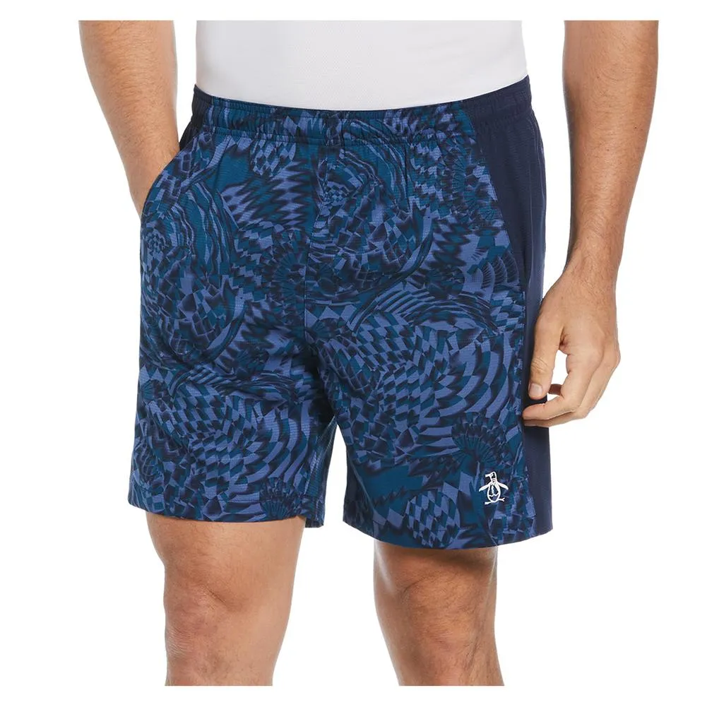 Men`s Performance Printed Tennis Shorts Black Iris