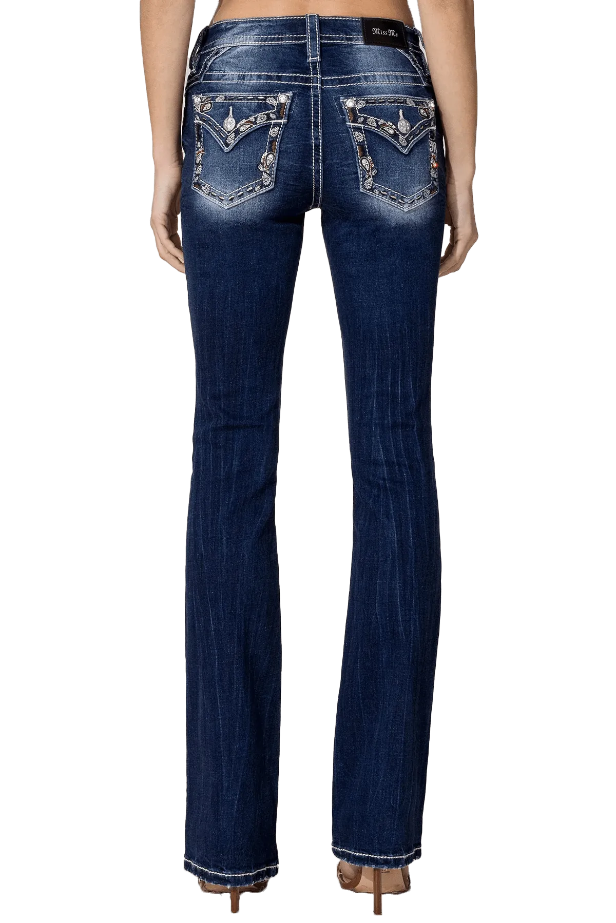 Miss Me Paisley Border Bootcut Jeans