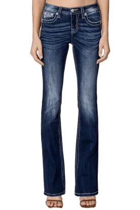 Miss Me Paisley Border Bootcut Jeans