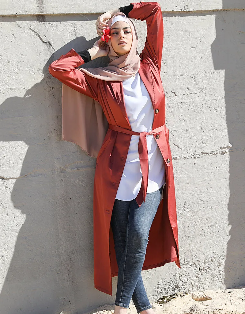 Modish Satin Trench