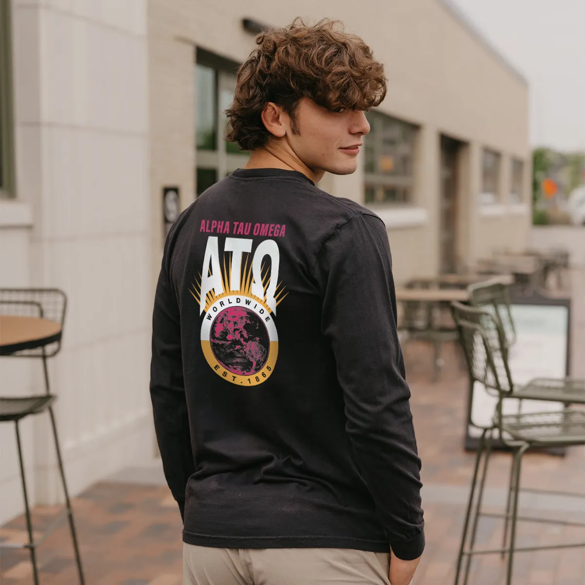 New! ATO Comfort Colors Retro Worldwide Long Sleeve Tee