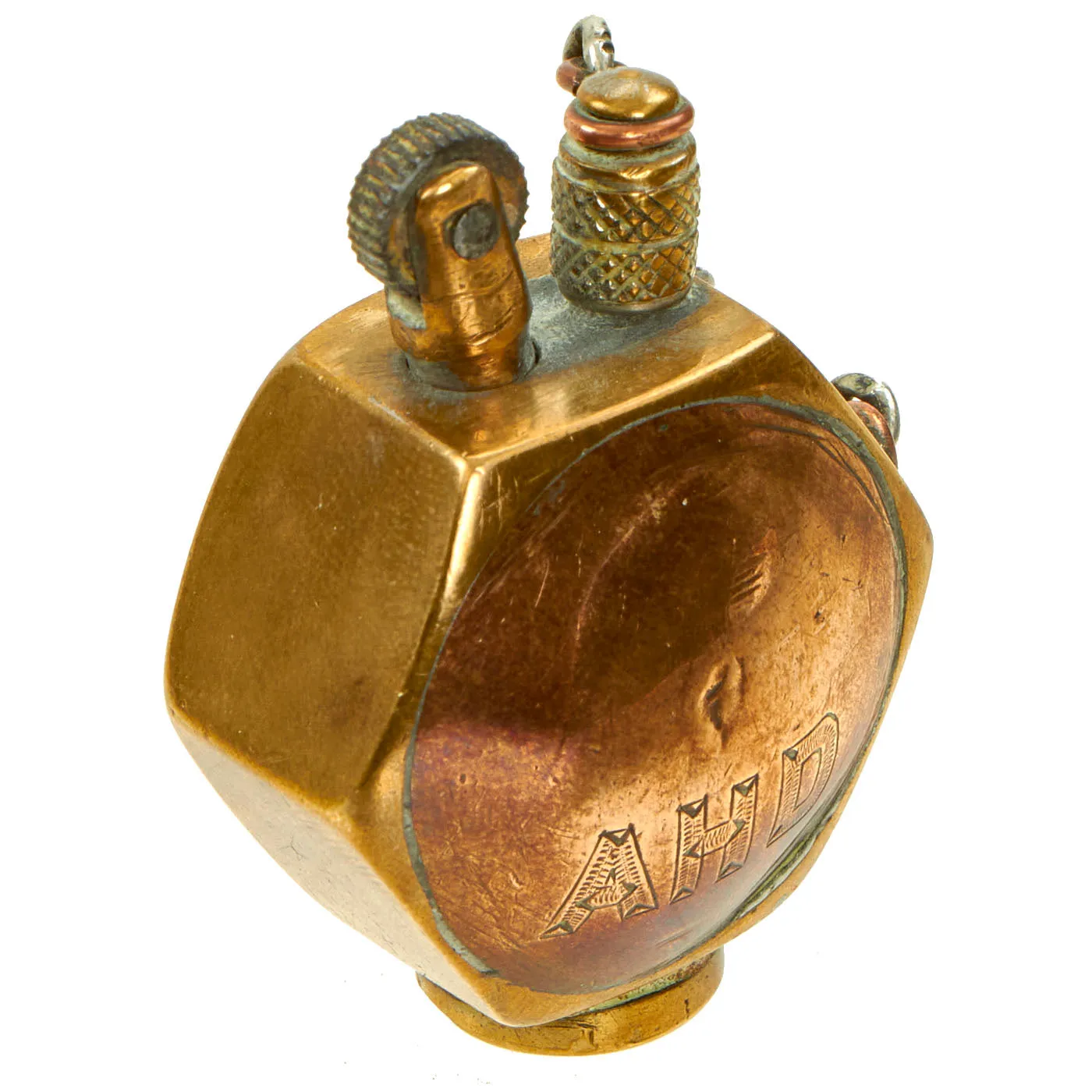 Original British WWI Hexagonal Trench Art Lighter made from Edward VII and George V Pennies