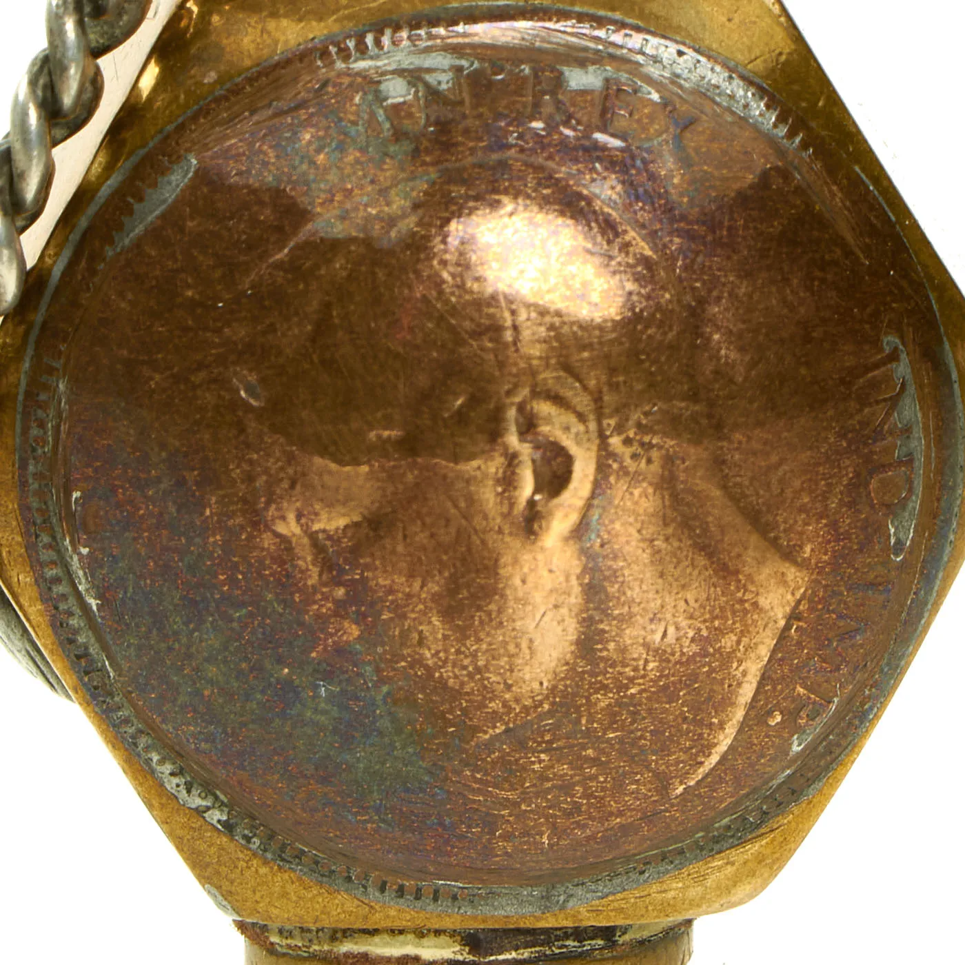 Original British WWI Hexagonal Trench Art Lighter made from Edward VII and George V Pennies