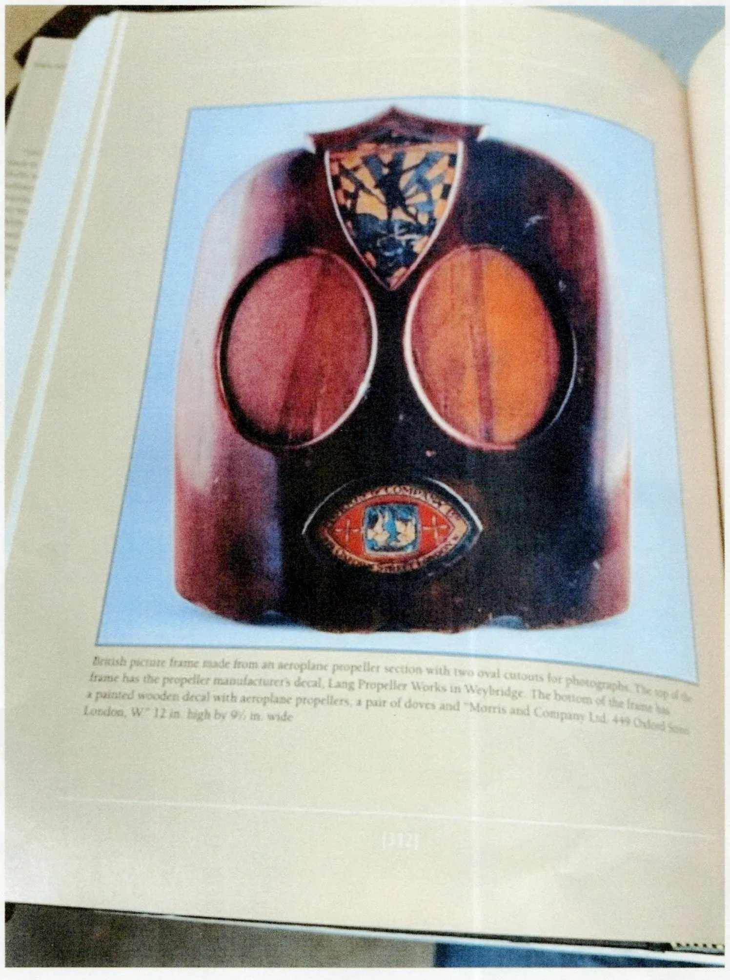 Original British WWI Trench Art Picture Frame Made From Aircraft Propellers by Lang Propeller Co. Ltd As Featured In The Book “Trench Art, An Illustrated History” by Jane Kimball on Page 312