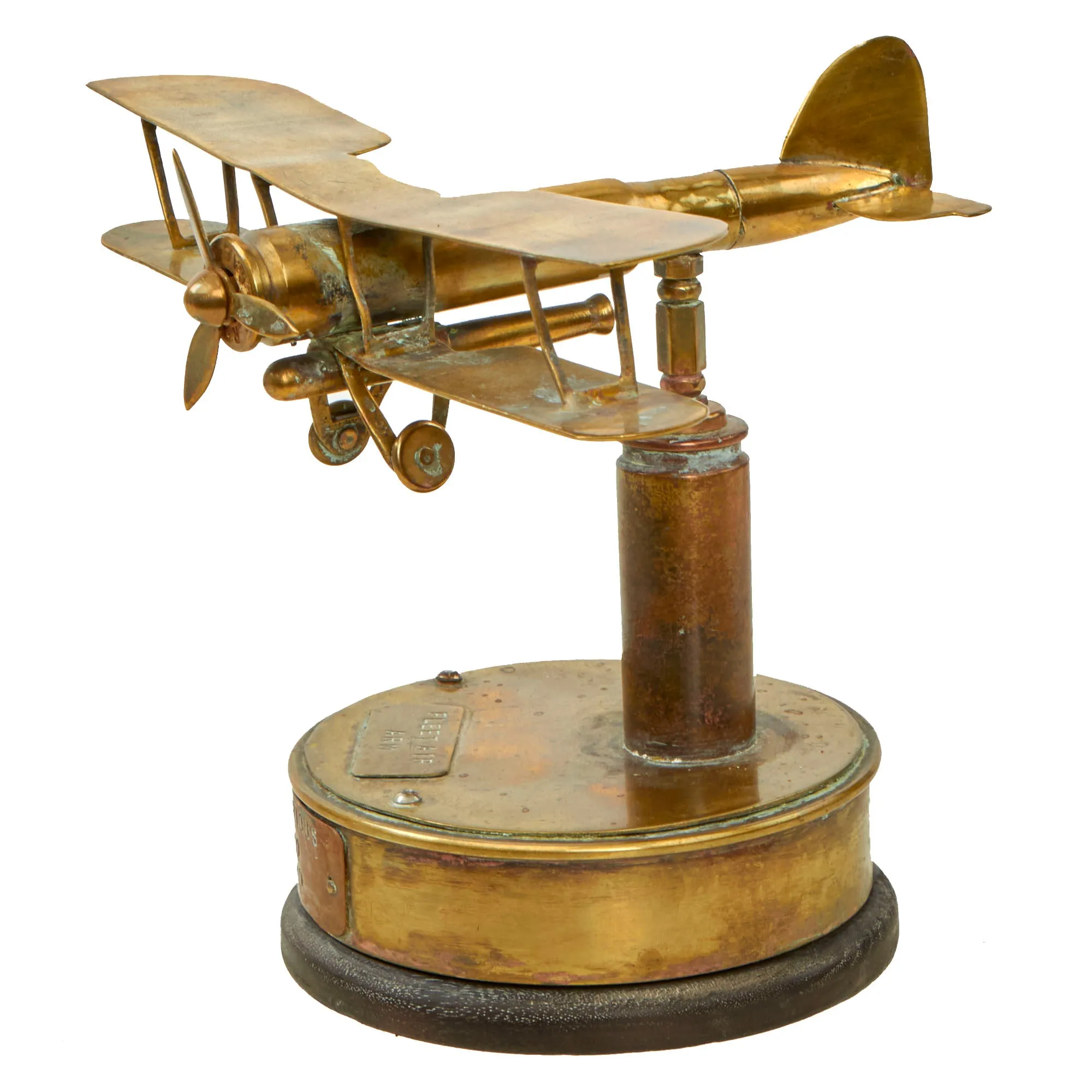 Original British WWII HMS Illustrious Royal Navy Fleet Air Arm Fairey Swordfish Biplane Torpedo Bomber Trench Art Model - Battle of Taranto Souvenir