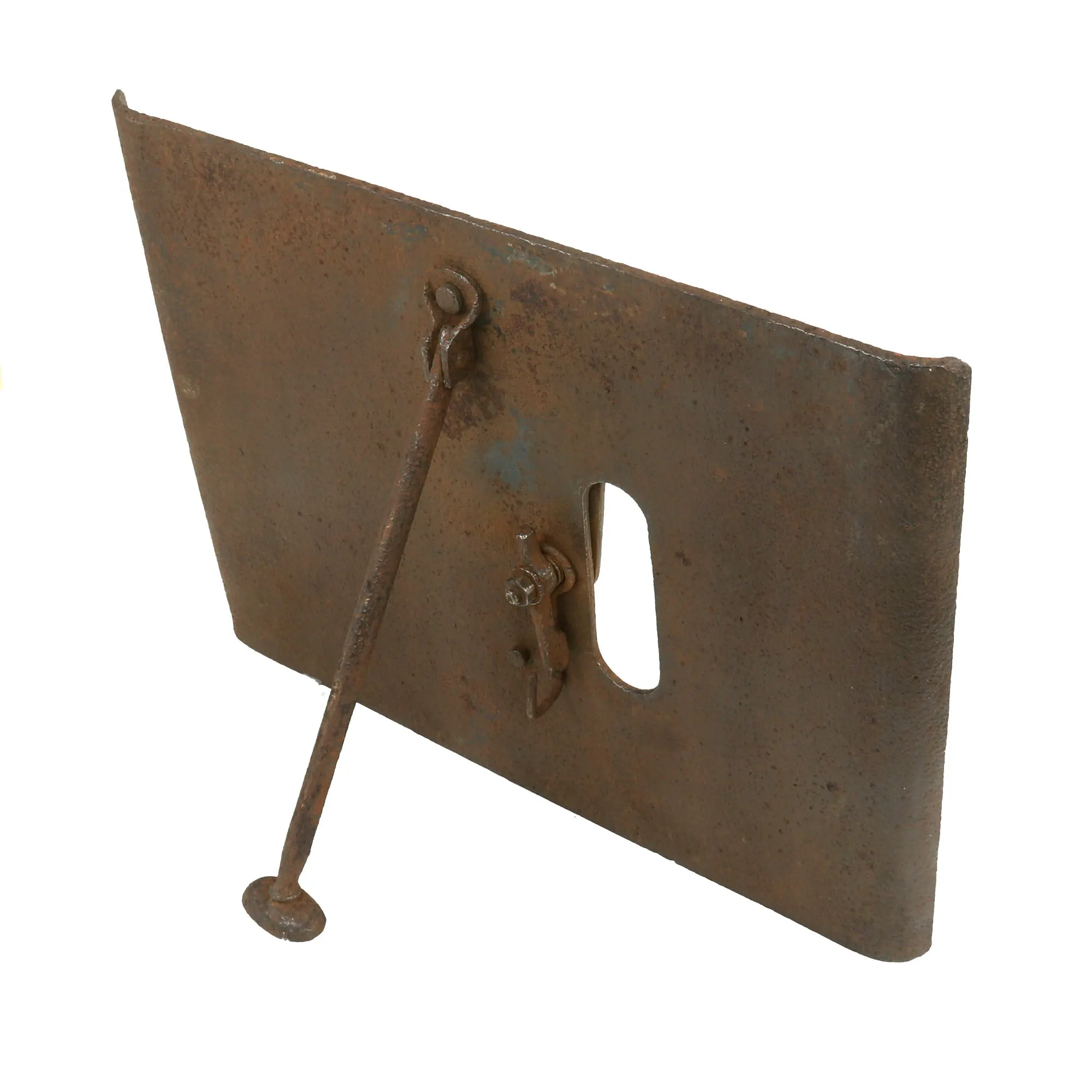 Original German WWI Battlefield Recovered Trench Shield with Intact Stand - Infanterieshield