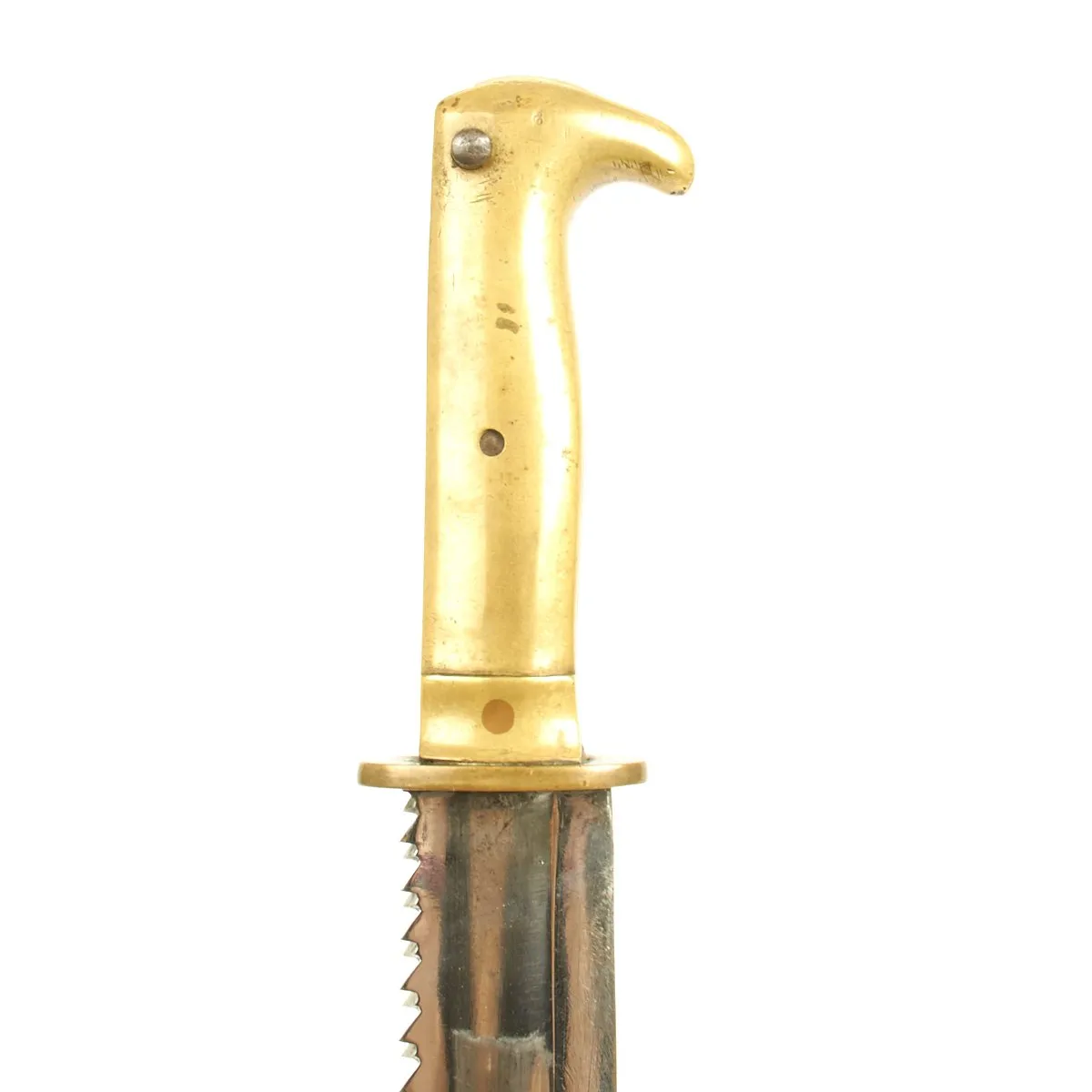 Original German WWI Trench Knife with Scabbard made from Mauser 1871 Pioneer Sawback Bayonet