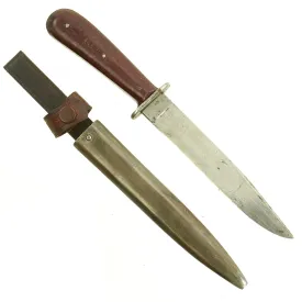 Original German WWII Bakelite Handle Trench Fighting Knife with Belt Scabbard