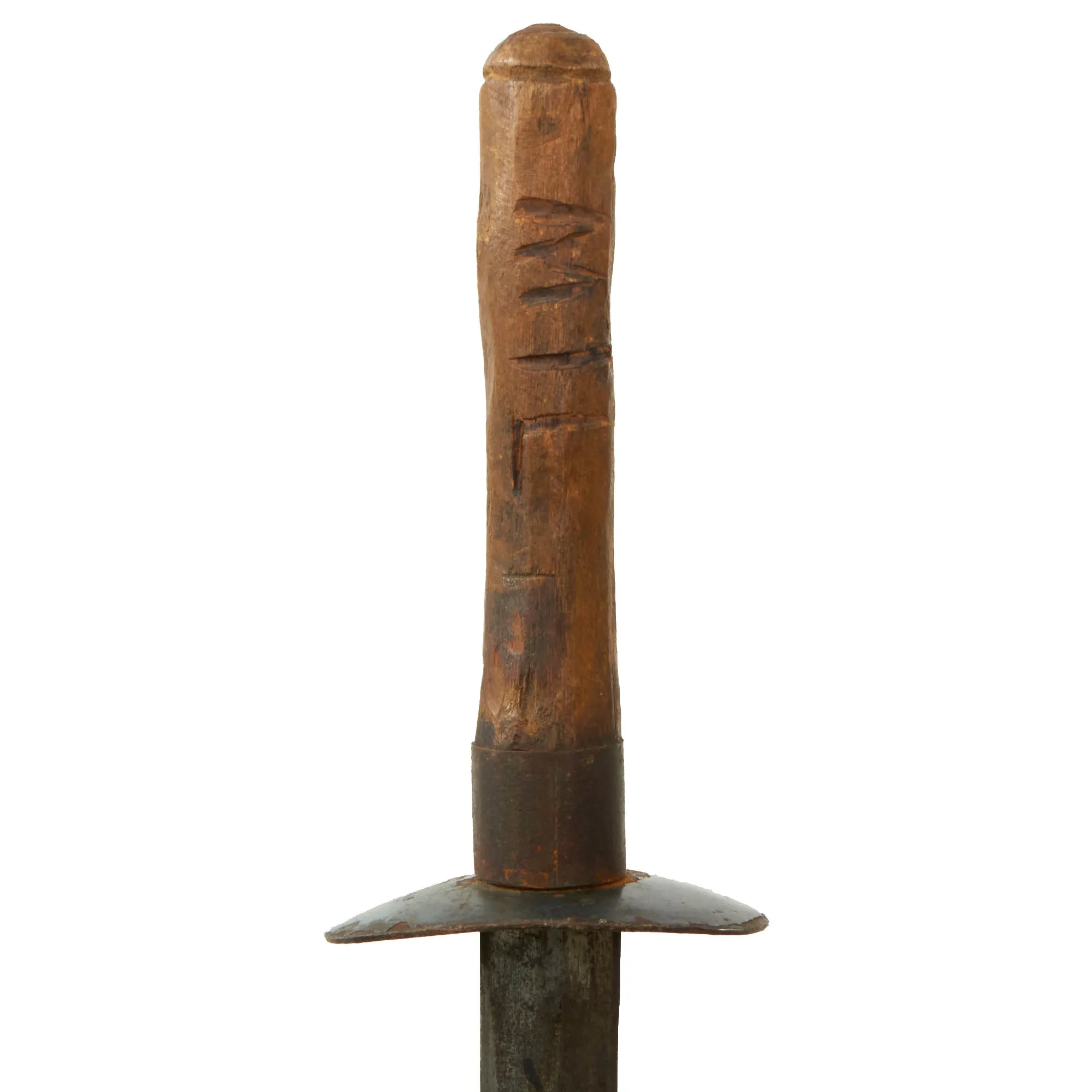 Original Italian WWI Trench Knife Made from Recycled Vetterli Bayonet with Captured Austro-Hungarian Scabbard