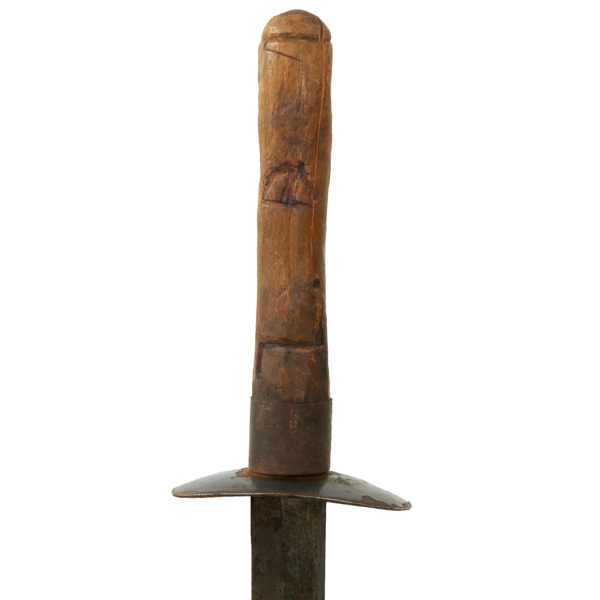 Original Italian WWI Trench Knife Made from Recycled Vetterli Bayonet with Captured Austro-Hungarian Scabbard