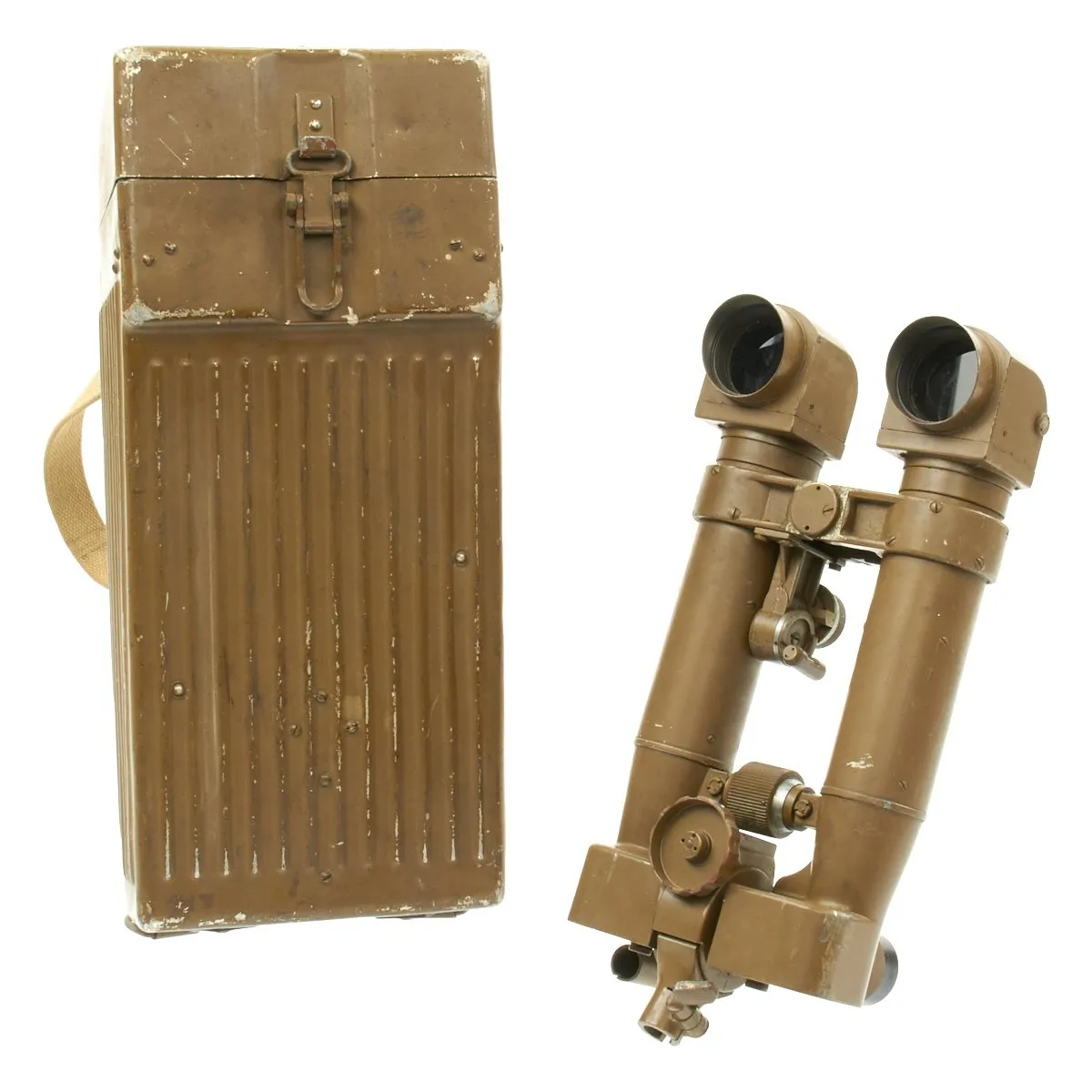 Original Japanese WWII 8x62 Trench Periscope Binoculars with Matched Steel Transport Case