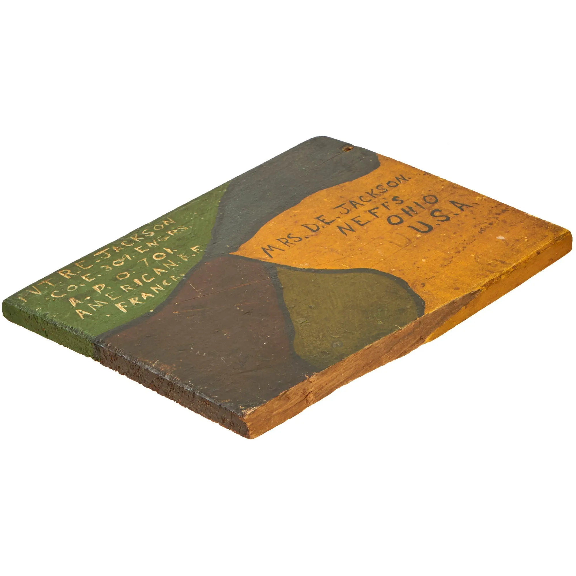 Original U.S. WWI Camouflage Box Top Sent Home by Soldier and Featured in Trench Art: An Illustrated History by Jane A. Kimball