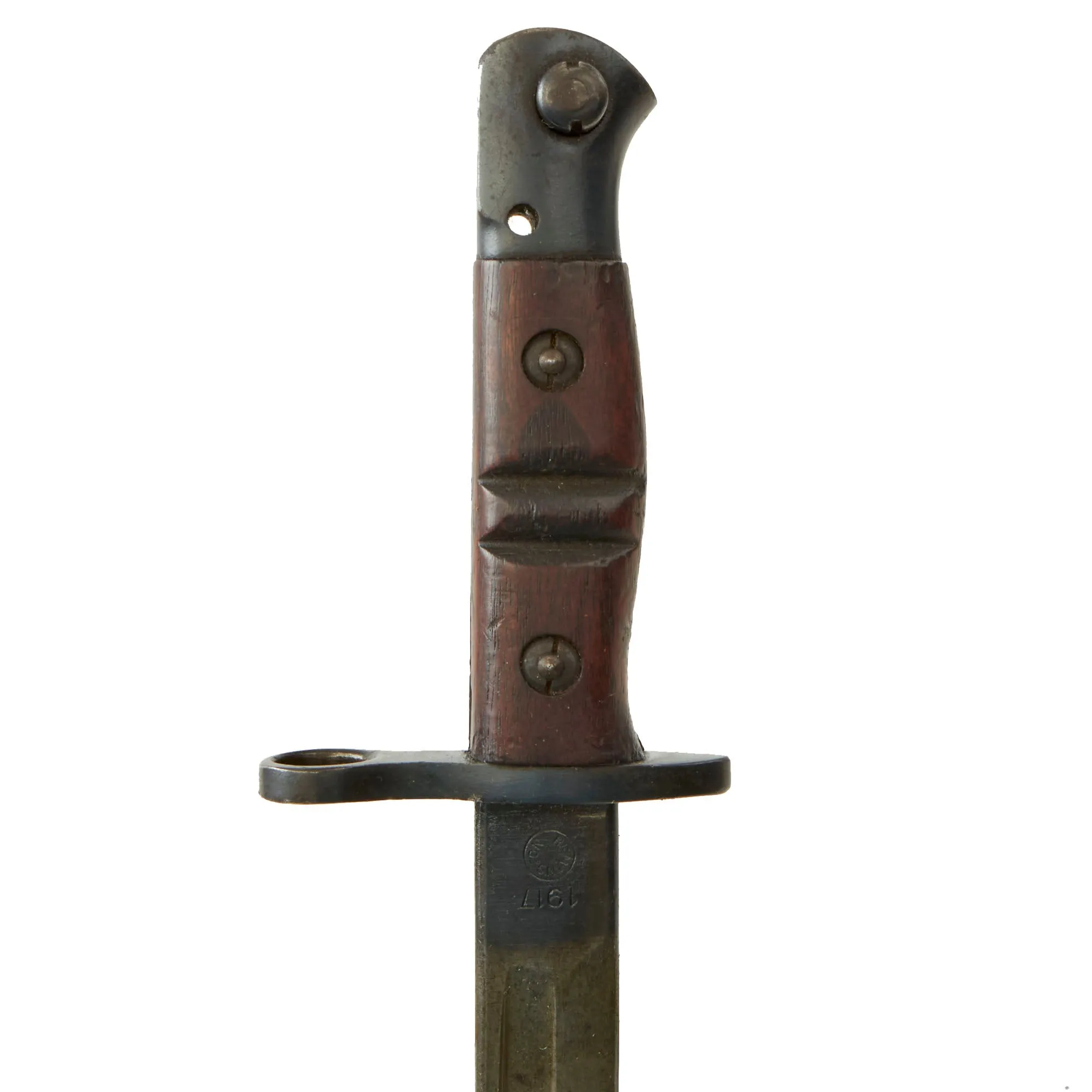 Original U.S. WWI M1917 Enfield Rifle & Trench Gun Bayonet by Remington with Scabbard - Dated 1917